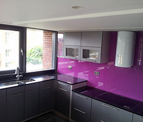 Glass Splash Backs and Black Granite Worktops London