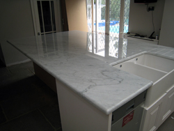 Carrara Marble kitchen island in Epsom